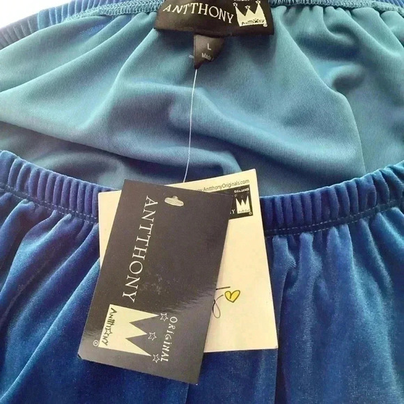 Antthony Stretch Velvet Top with Puff Sleeve Elastic On and Off Shoulder Large - Picture 4 of 5